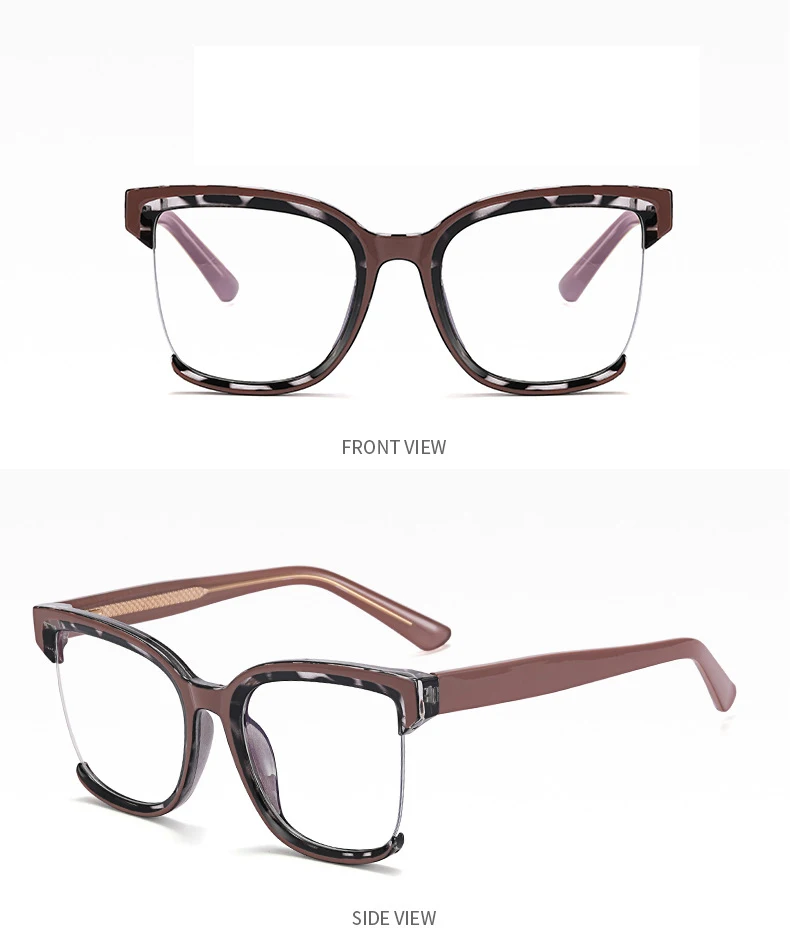 2023 Hot Half Frame Rainbow Glasses Frame Women Luxury Prescription