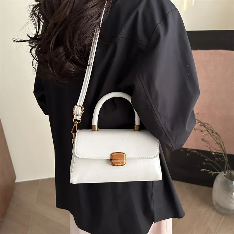 High-End Crossbody Bag Women's 2025 New Popular PU Small Square Single Cover Niche Light Luxury Commuter Tote