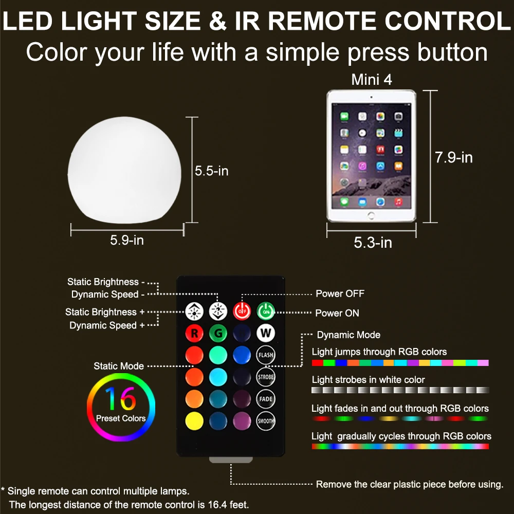 wholesale durable rechargeable pe rgb led ball -3