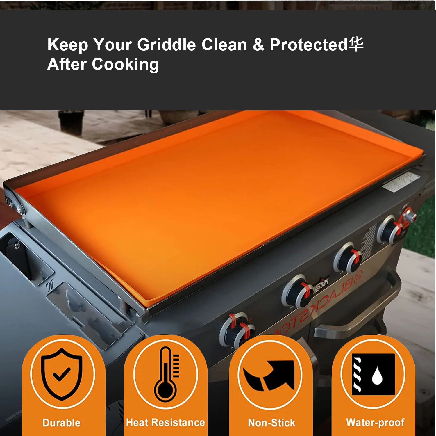 Nonstick Bbq 36 Inches Silicone Grill Cover Oven Protection Mat Food