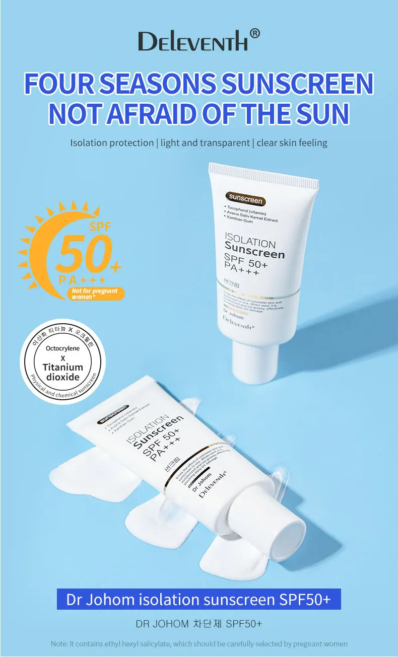 Vegan Sunscreen Uvb Sun Protection Spf50 Facial Sunblock With Titanium ...