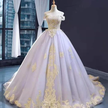 Jancember RSM66947 2021 New Design Royal Luxury Vintage Elegant Renaissance Ball Gown Bridal Dress