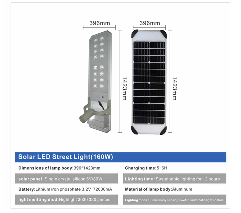 Outdoor Automated Solar LED Street Light With Mono Solar Panel