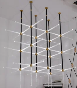 Hotel Lobby Custom Decoration Lighting Large Chandelier Exhibition Hanging Pendant Lights Modern Luxury LED Chandeliers