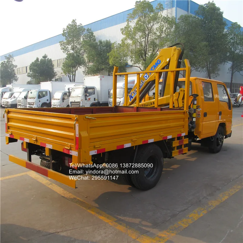 New JMC Double Cabin Boom Truck Folding Arm Lift Mini Small Lift Truck Crane 3 Ton 2ton