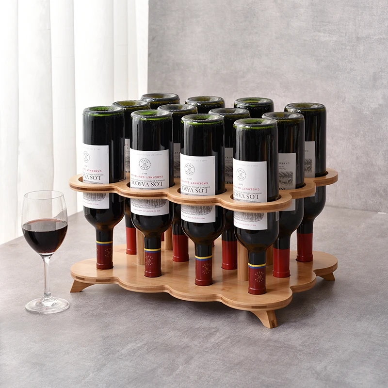 12&15 bottles home decorative hot selling Vertical wooden wine rack