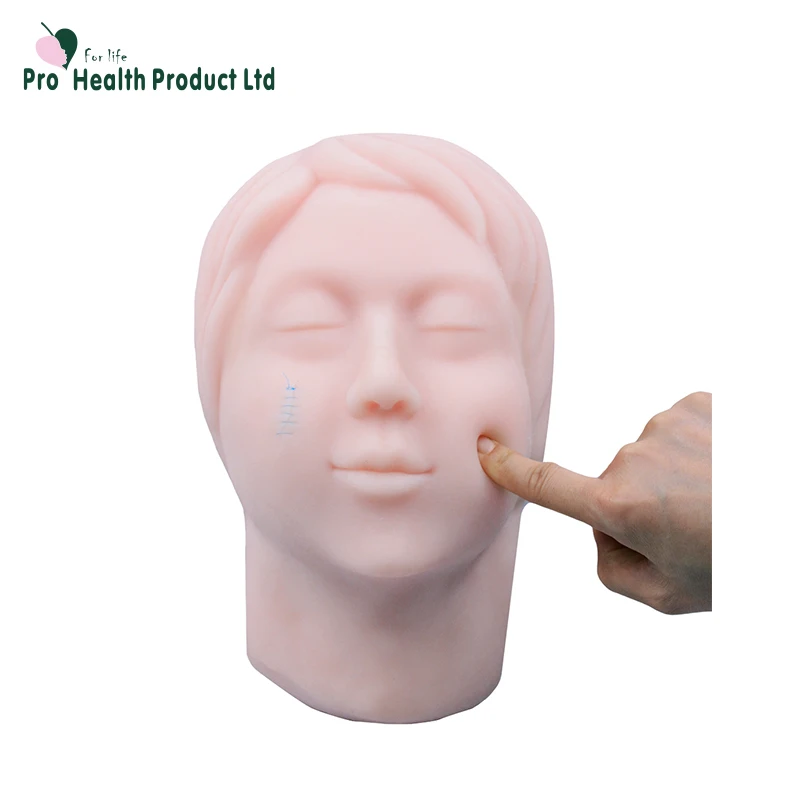 Мягкая силиконовая женская голова манекена для лица с костным швом для тренировки ботокса и филлеров