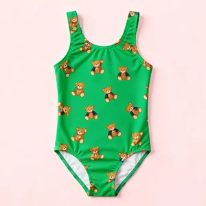 OEKO TEX Certified Customization Baby Swimwear Eco-friendly Kids Swimwear Green Toddler Bikini One Piece Swimsuit