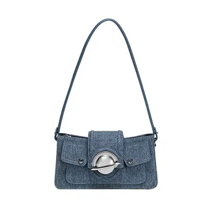 Custom Denim Ladies Purss Handbags Design Crossbody Bag High Quality Underarm Shoulder Bags for Women