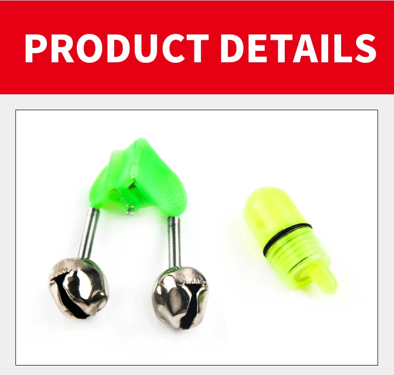 Dn Fishing Bite Indicator Fishing Rod Alarm Bell Night Light Clamp Tip