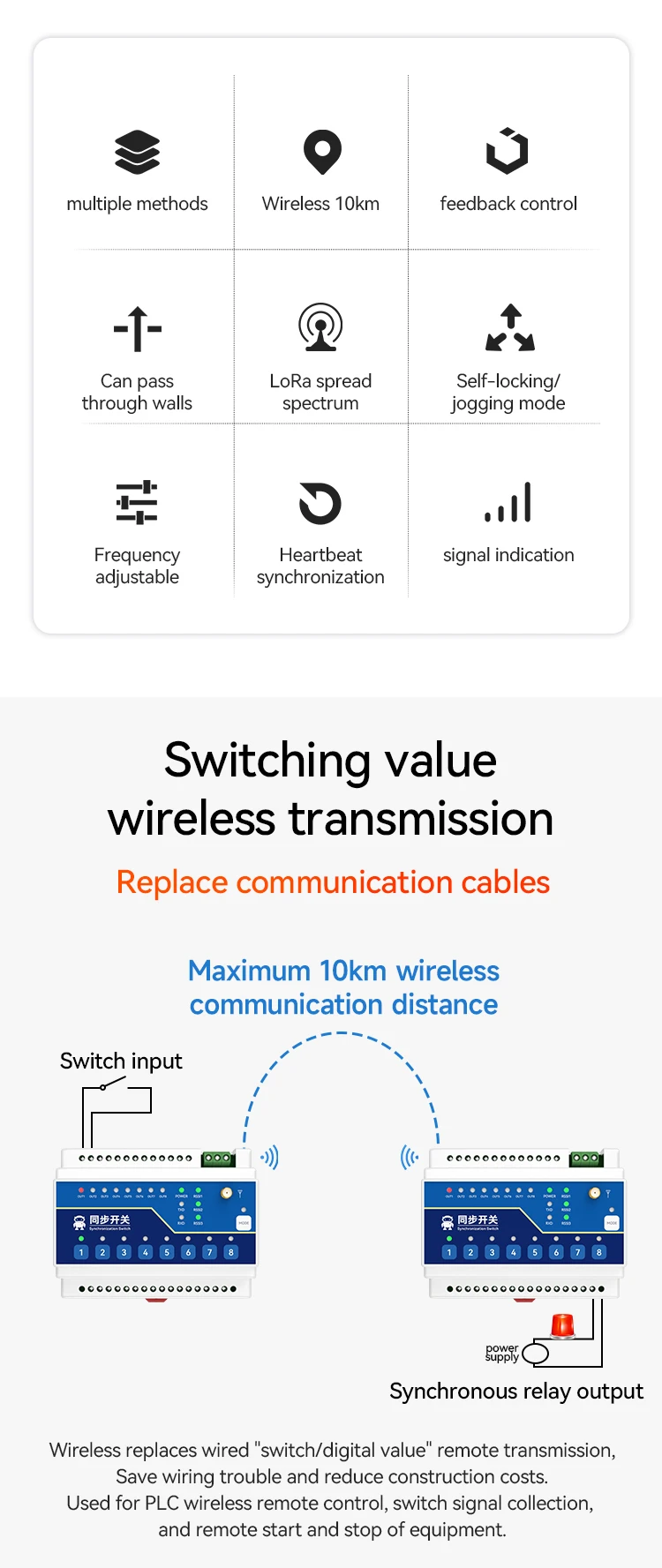 E860-DTU Ebyte RS485 Wireless Switch Remote Control Lora