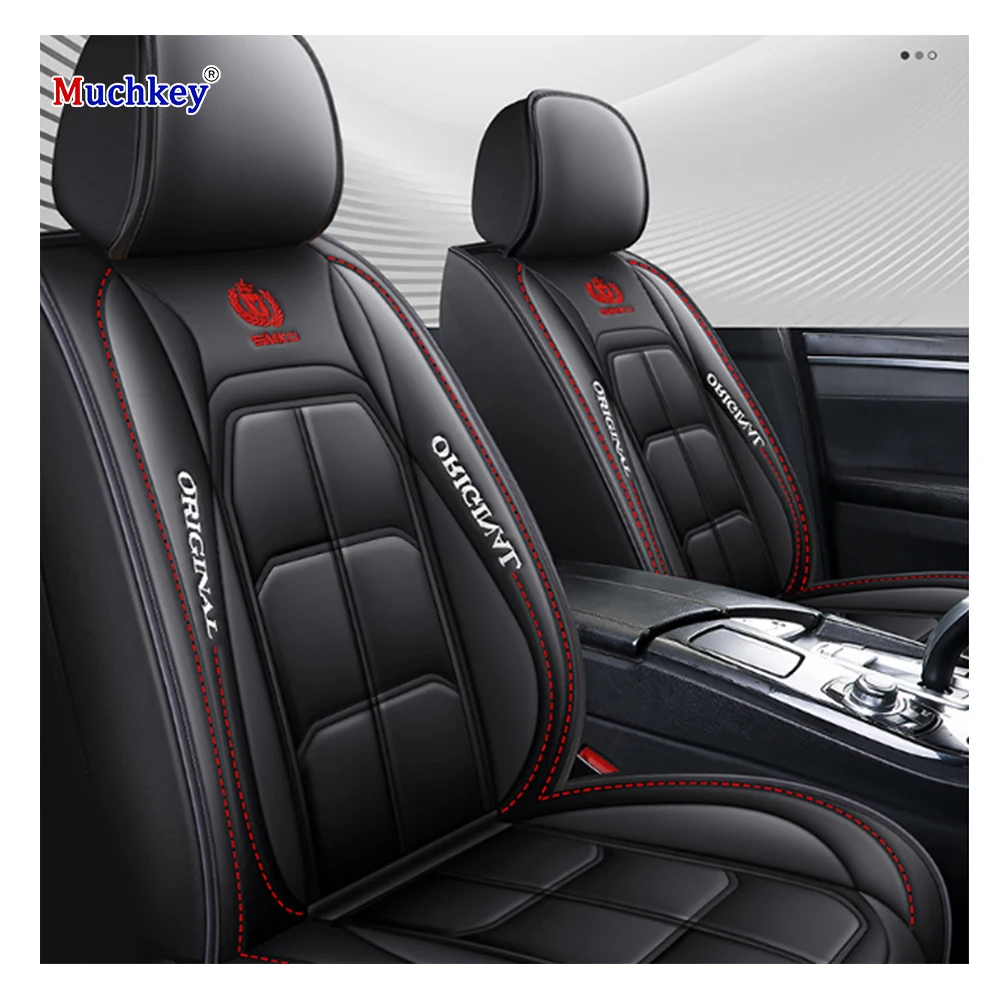 Muchkey Car Seat Covers Universal Car Interior Accessories Decoration Leather Sport Car Seat Cover Full Seat Cover Cushion