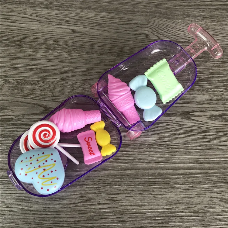 
8 шт./кор. Игрушки для девочек чемодан с конфеты миниатюрный кухня ролевая чемодан на колёсиках комплект world toy Детские ролевые игры игрушки 