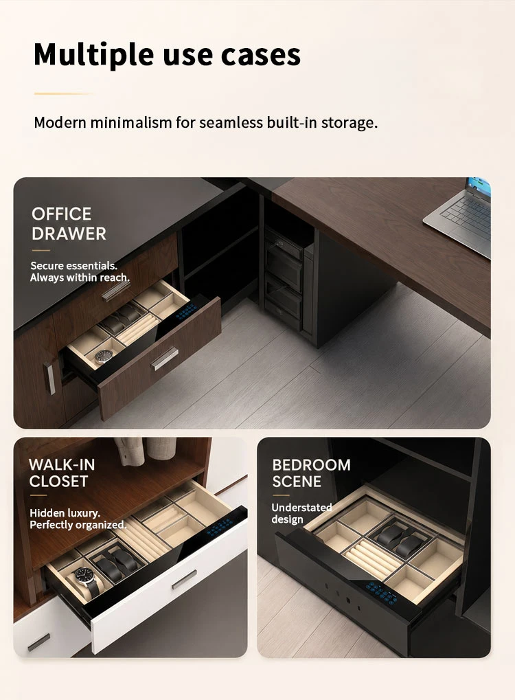 product ceqsafe smart high end home hidden small furniture drawer safety box money safe box fingerprint  digital lock safe steel rohs-17