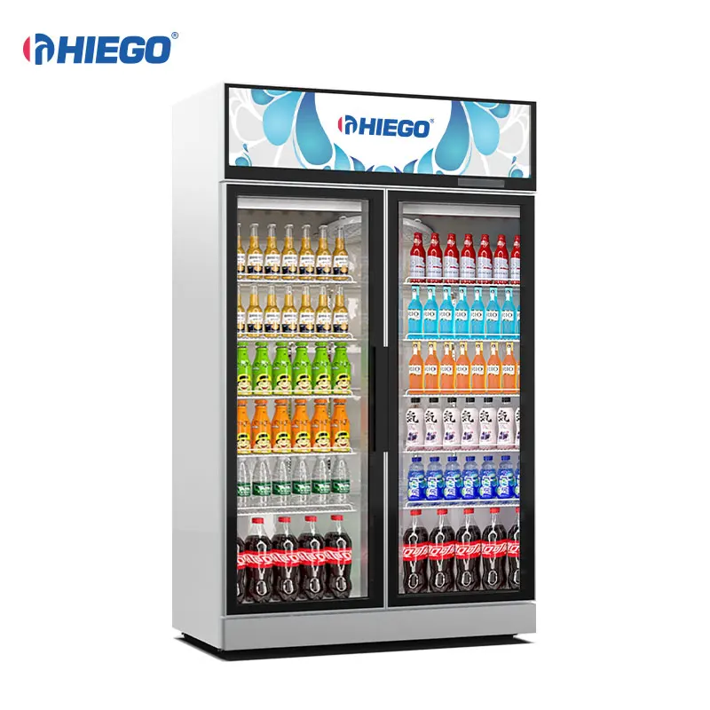 冷蔵庫2ドアコーナー飲料クーラー冷蔵ショーケースディスプレイ