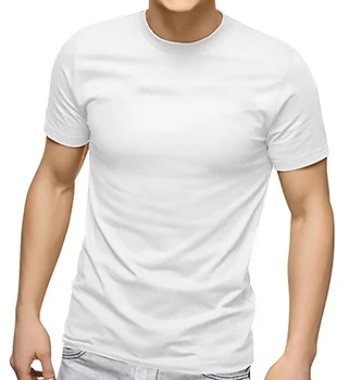 Wholesale White Plain Mens Blank Tshirt In Bulk Cotton Polyester High ...