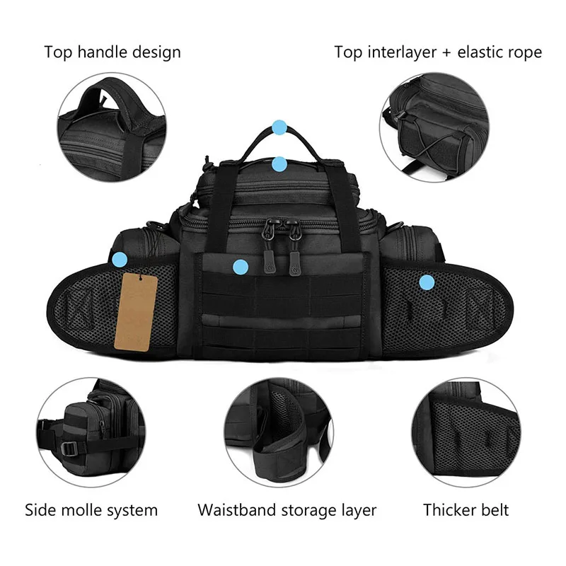 Large Capacity Tactical Duffle Bag Gym Training Shoulder Bag for Travel Practical Tactical Shoulder Bag Handbag