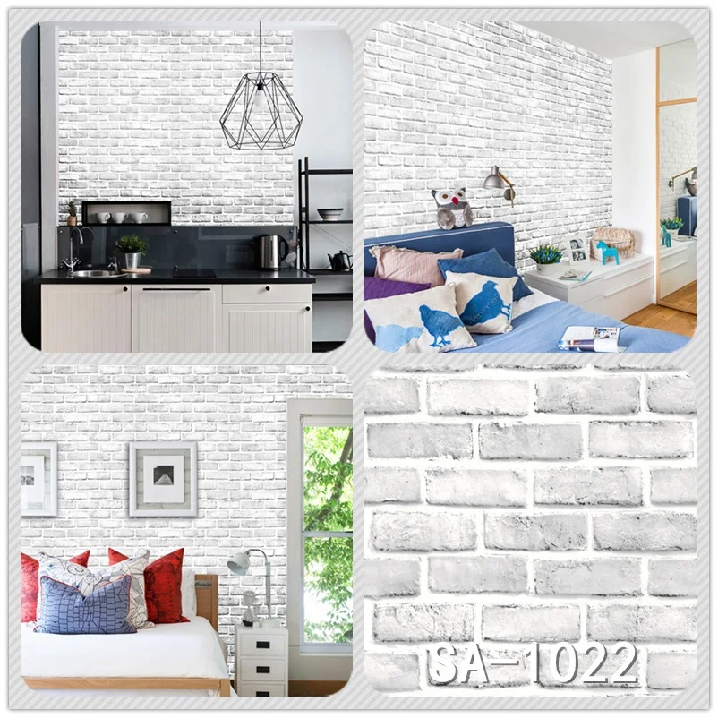 3D Brick Stone Rustic Effect Self-adhesive Wall Sticker PVC Home Decor Wallpaper 