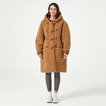 manteau femme hiver parka mujer long sherpa faux fur coat hood jacket women's coats
