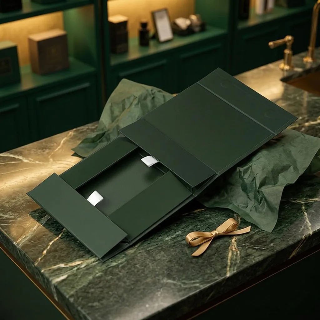 Premium Crush-resistant Magnetic Foldable Box for Apparel Brand 1200gsm Rigid Board Flat-ship Space-saving Garment Packaging
