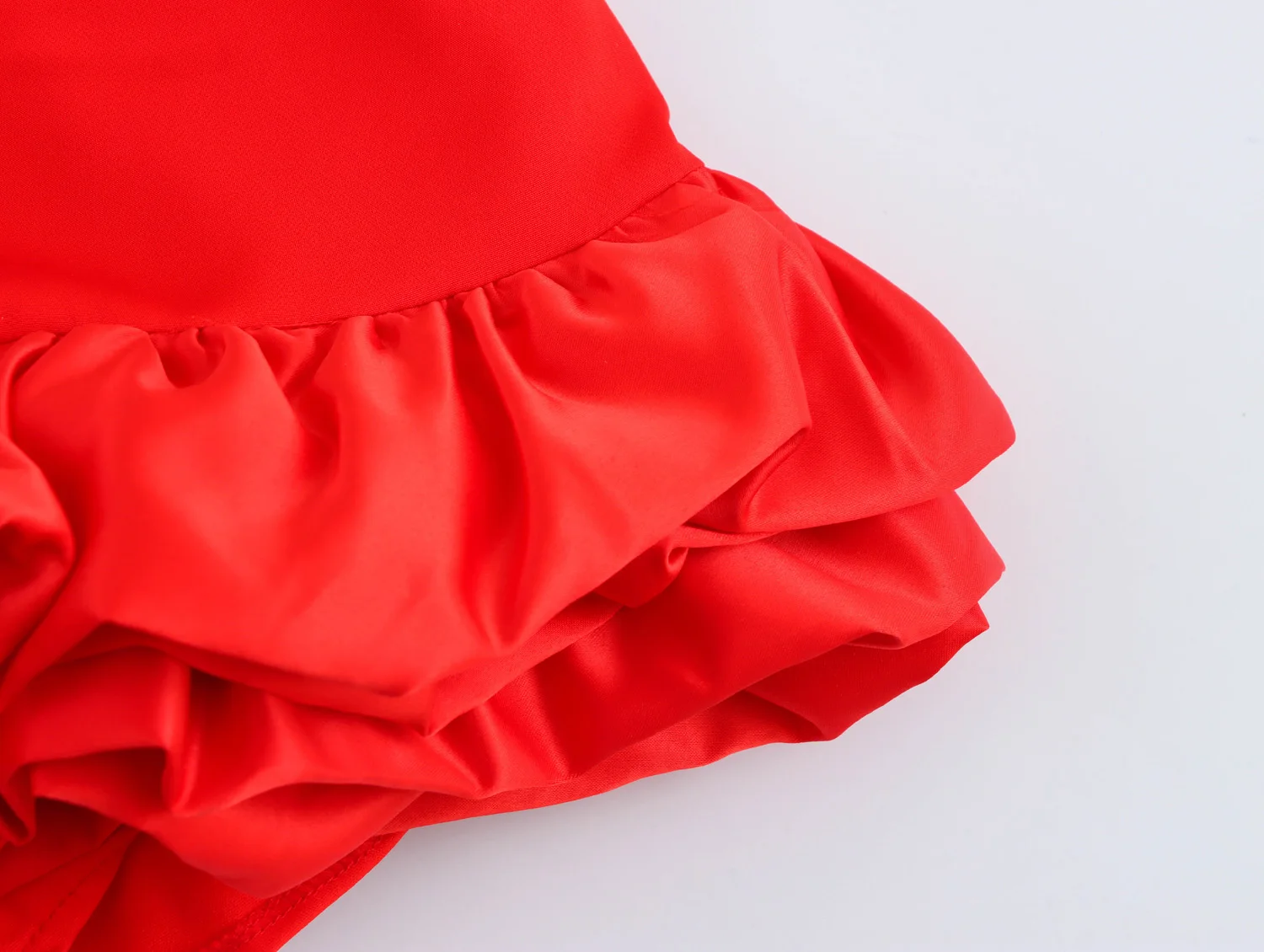 Square Collar Red Color Stylish Design Slim Fit Sleeveless Women Summer Short Mini Dress with Underwear