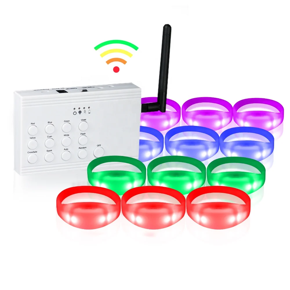 Glowing Bracelets Festival Christmas Led Remote Controled Wristbands