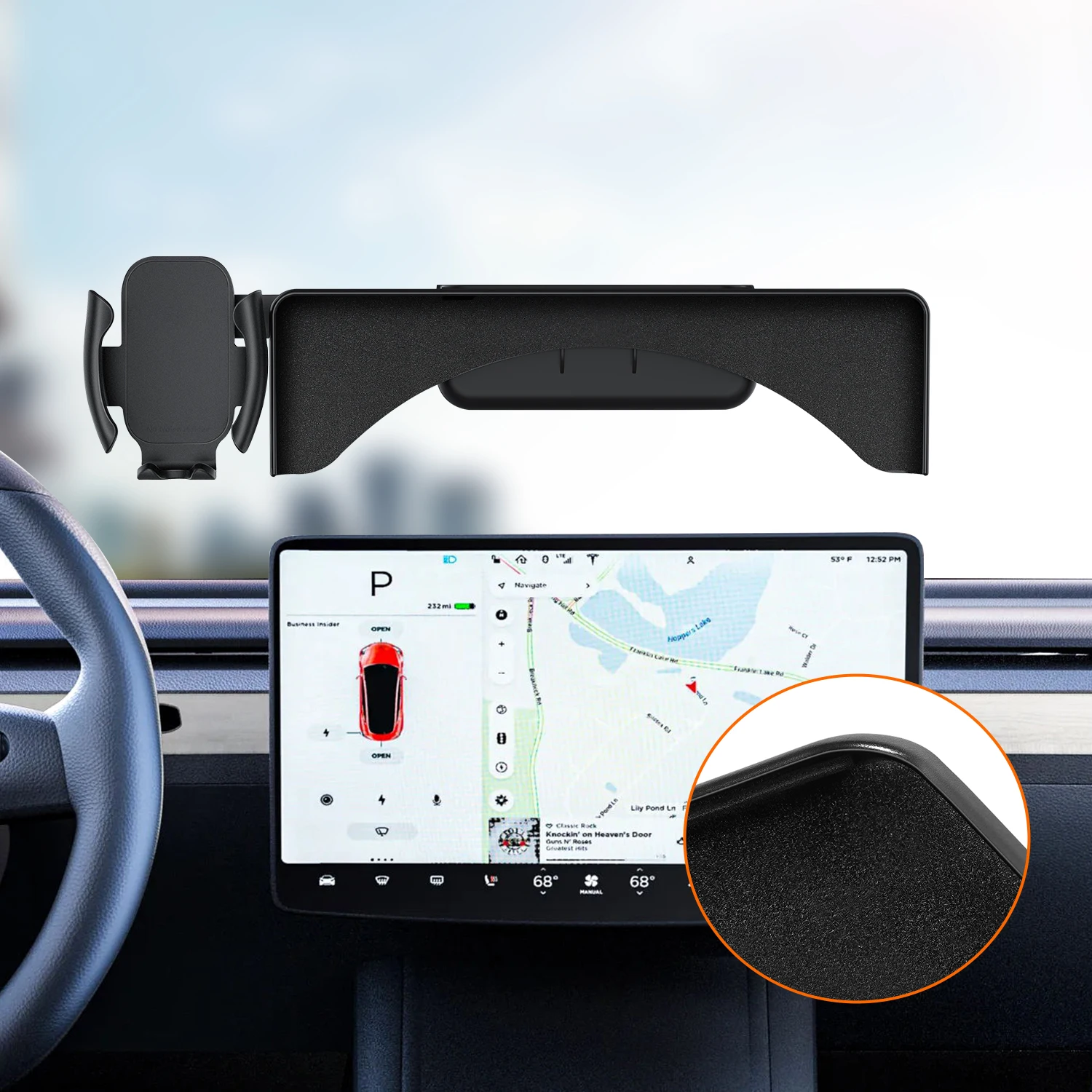 Model 3 Car Phone Holder Charging Car Mount Model Y Accessories For ...