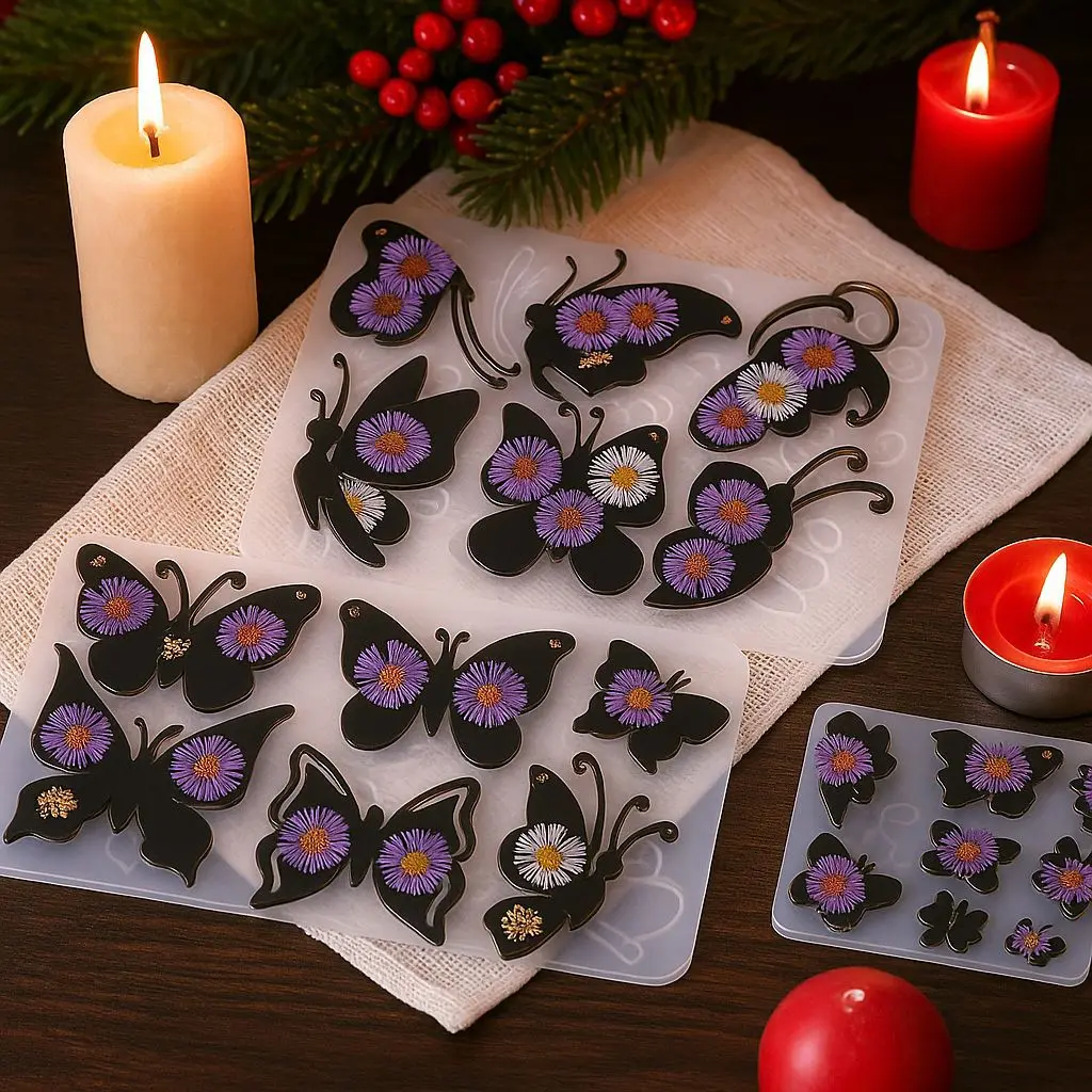 Butterfly Necklace Pendant Earrings Jewelry Pendant Silicone Mold Necklace Pendant Mold Creative DIY Mold supplier