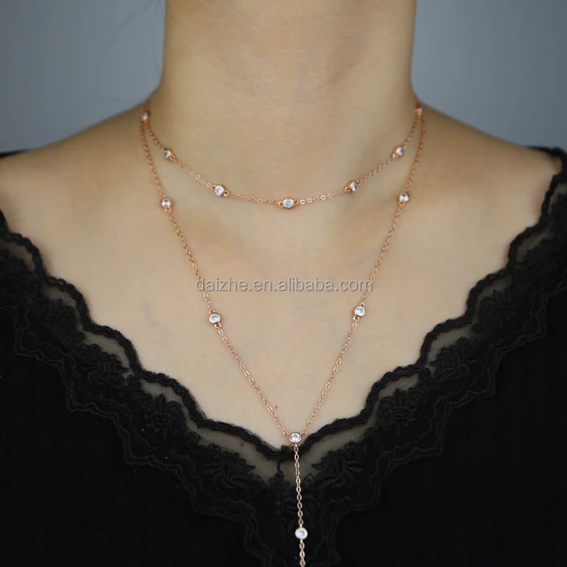 Collars Collier Multi Layer Necklace 2023 Extend Silver Rose Gold