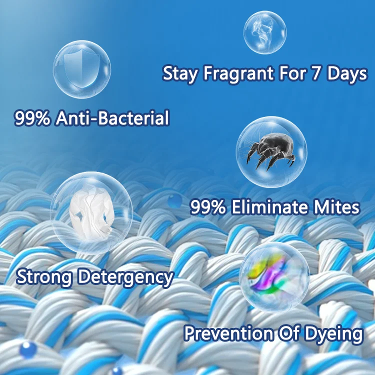 Apparel Washing Capsule Fabric Soften Lasting Scent Remove Odor Mite Blood Stain Laundry Detergent Pods