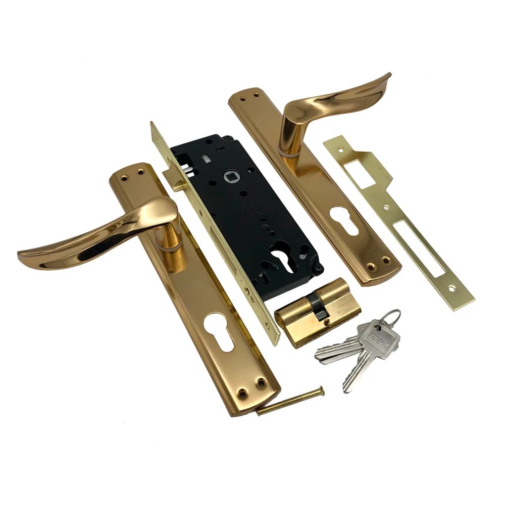 Confezioni maniglie porte interne-serratura a scatto leva bagno Lockset #6  - AliExpress