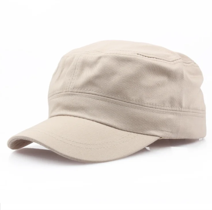 Custom Logo Tactical Cap Adjustable Flat Top Sun Hat  Protection Plain Patrol Cap