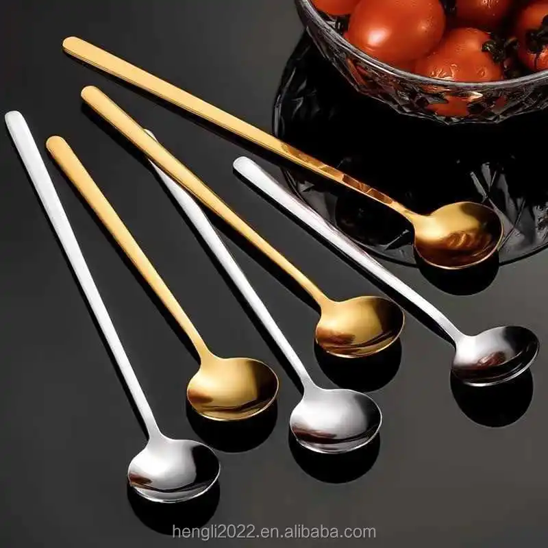 Tableware and Coffee Utensils 304 Stainless Steel Coffee Milk Tea Spoon Home Creative Ice Cream Dessert Spoon