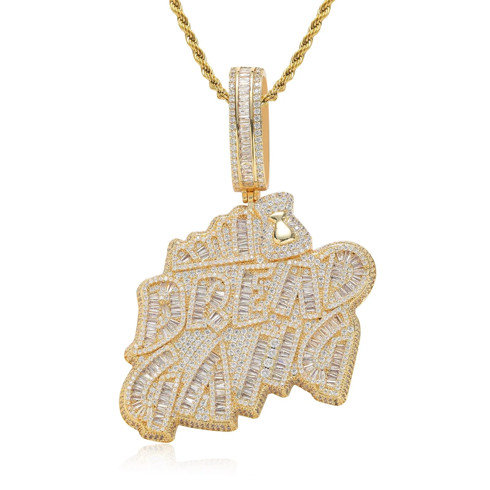 BES High Quality New Design Fashion Iced Out Zirconia BREAD GANG