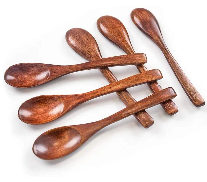 combohome mini wooden spoon set teaspoon for coffee tea jam bath