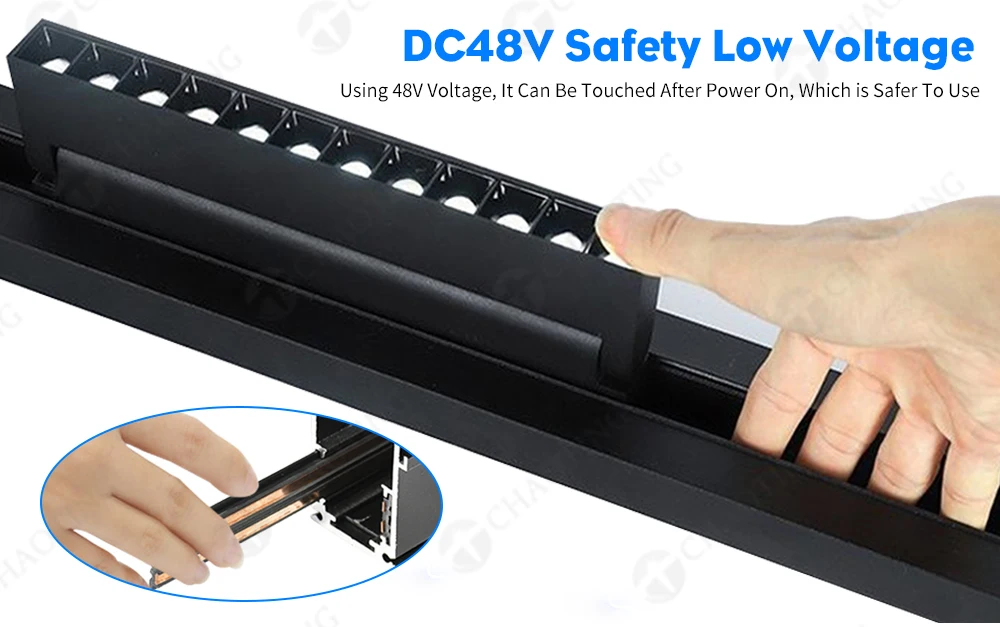 48V Magnet LED Track Light System Surface Recessed Spotlights 10W 20W 30W 40W Linear Dali Dimmable Magnetic Suction Track Light