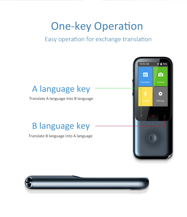 Novo t11 tradutor de áudio portátil 106 língua inteligente tradutor offline  em tempo real voz inteligente