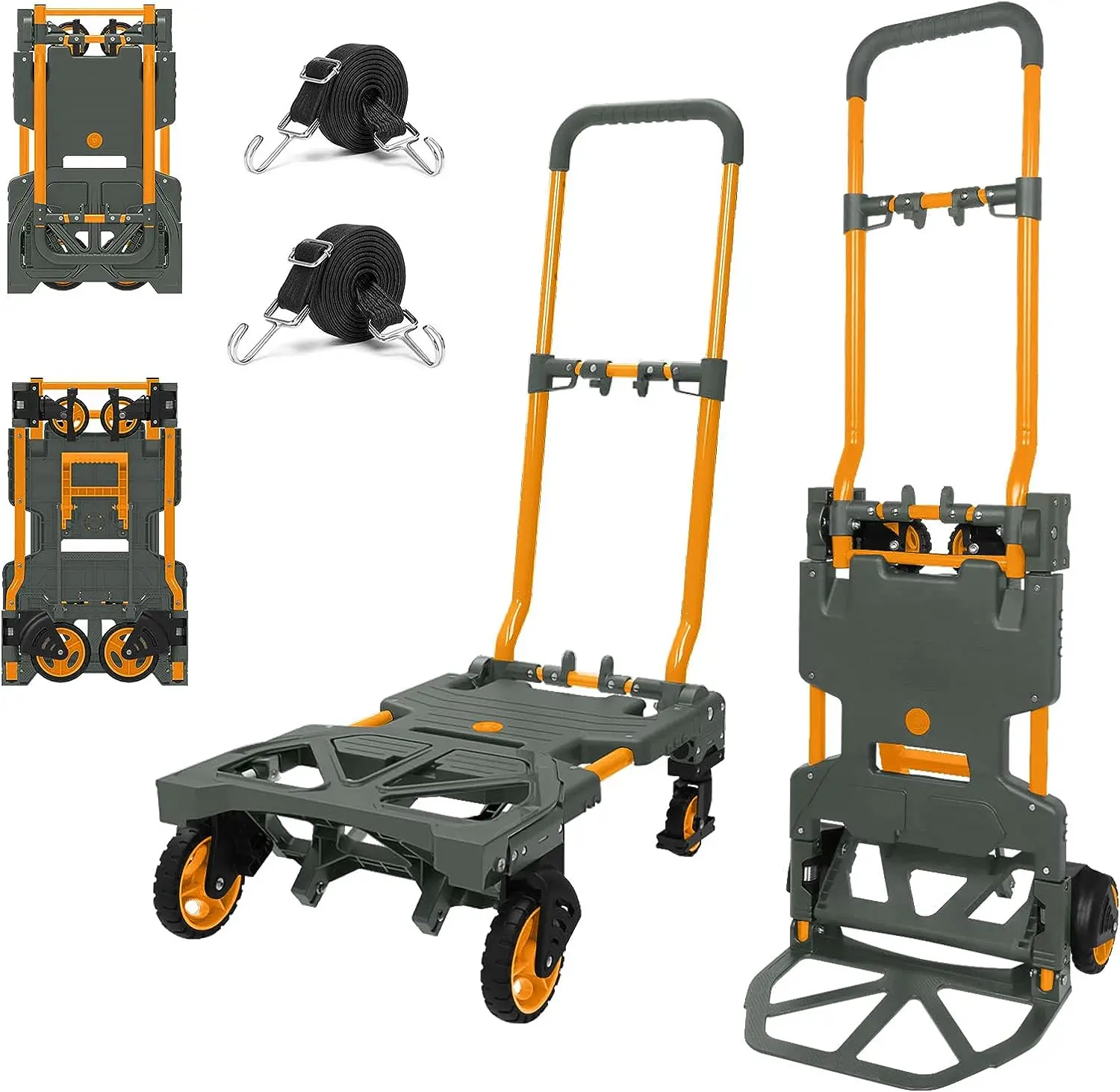 Folding Hand Truck and Dolly Capacity Portable Aluminum Luggage Cart Telescoping Handle Portable Dolly Cart