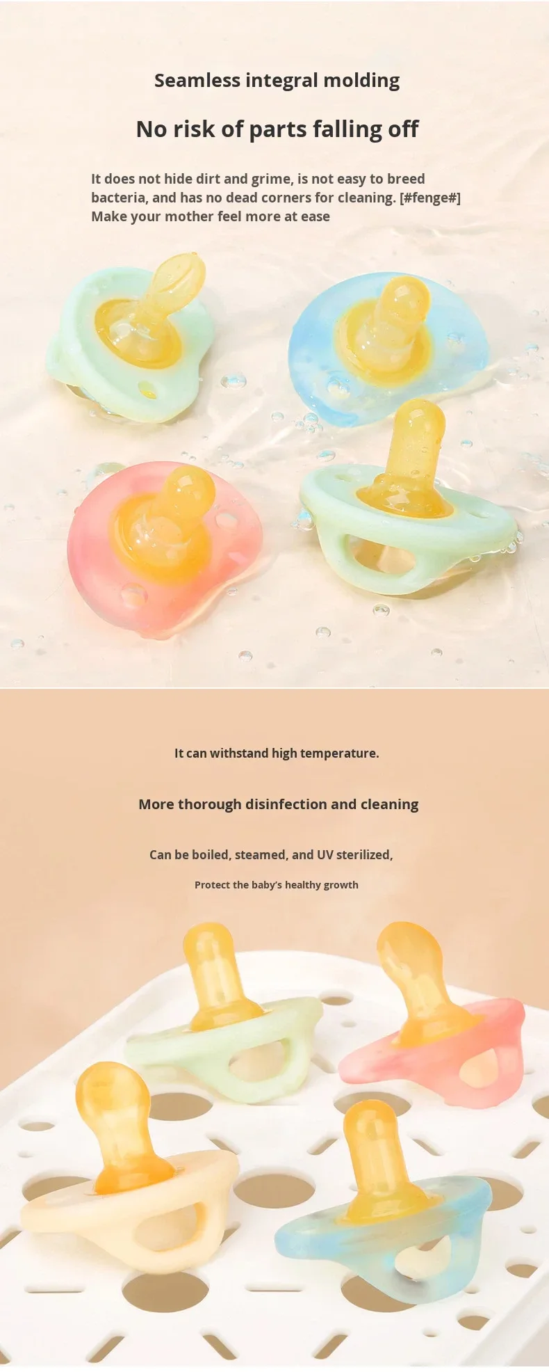 Popular Baby Pacifier - Super Soft Material - Free of BPA - Breast Milk Imitation Nipple - With Handle - Helps with Sleep supplier