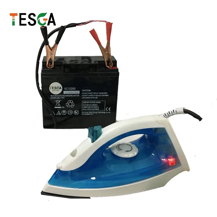 Solar Iron 12v Dc Iron Steam Iron 150W with Battery 12v20ah