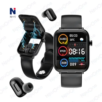 2021 Hot Sale Smart Watch Earbuds 2 In 1 Bracelet Couples X5 Touch Display Blood Pressure Heart Rate Monitor Fitness Wristband
