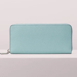 Personalized Logo Pebble Leather Ladies Long Zip Credit Card Holder Wallet Purse Women