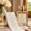 Etiqueta de perfume blanca