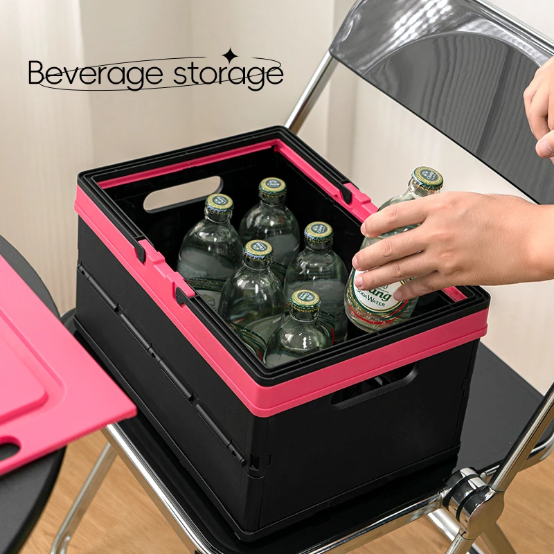 Shunxing New Style Black Pink Color Plastic Folding Storage Box