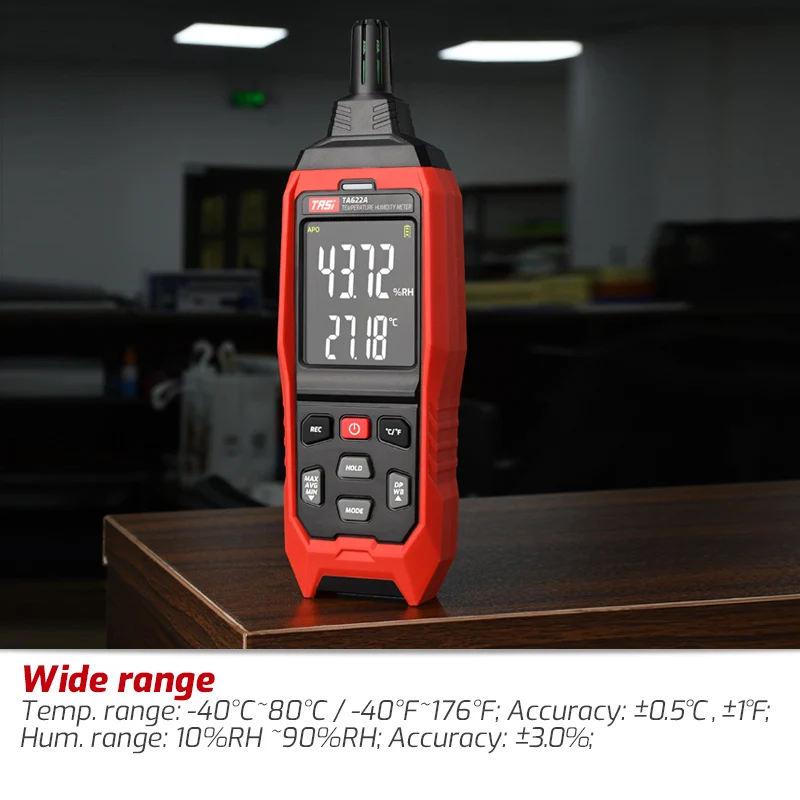 TASI TA622B Portable Thermometer Hygrometer With PC Connection Digital Temperature Humidity Meter