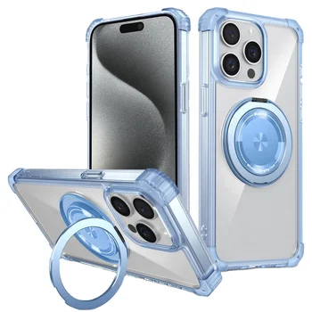 360 degree rotatable PC phone case with stand for iphone 15 pro max