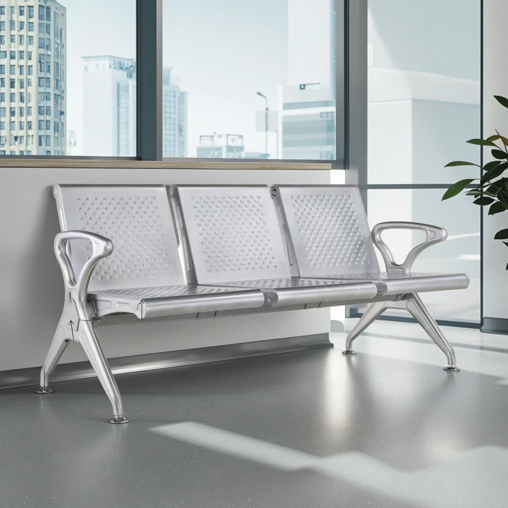 Rectangular Support Frame Seating Modern Durable Hospital Steel Premium Public Facilities 4