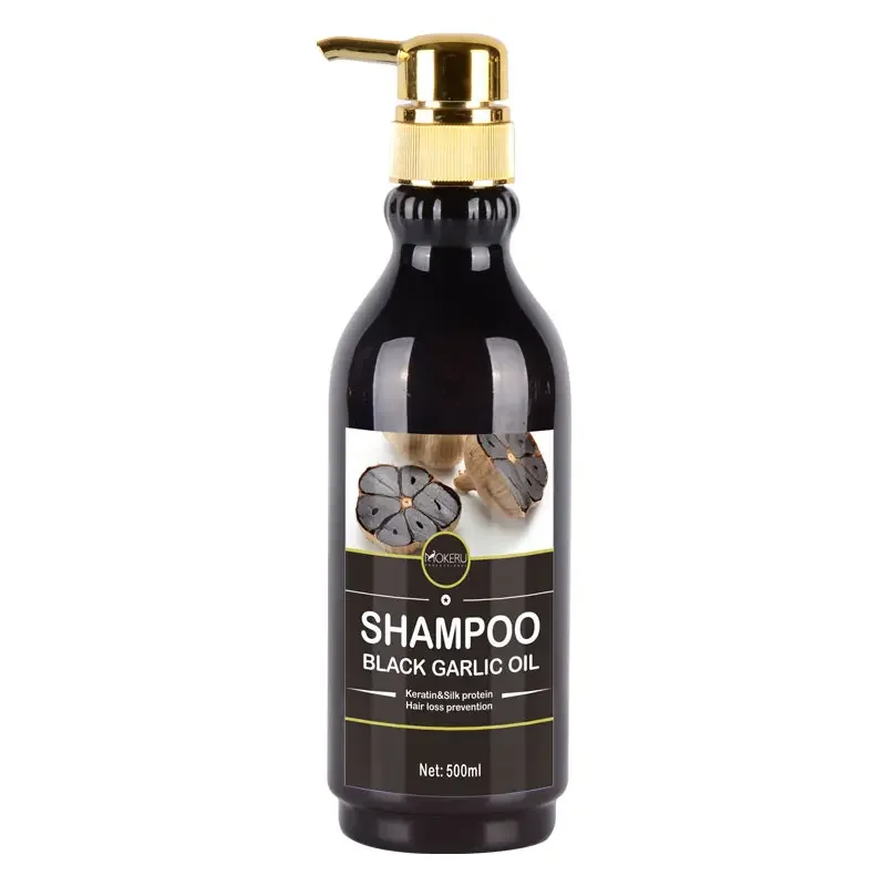 Wholesale MOKERU Natural Herbal Hair Loss Care Shampoo Keratin Anti Dandruff Black Garlic Shampoo and Conditioner for Women Men