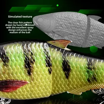 CHEERY Lure Artificial Hard Bait Hard Tail Two Vib Simulation S-Shaped Swimming Bionic Lure Fishing Gear With Hooks – Hard Lure – view 3