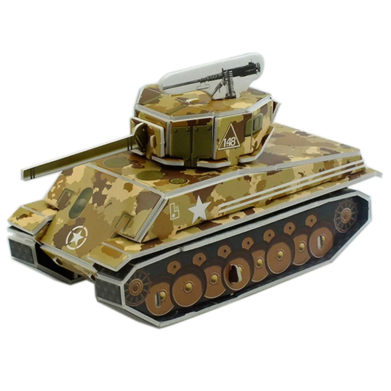 Sherman Tank 3D Model Paper Puzzle High Quality Factory Professionally Wholesale and Customize Boys N Girls Early Education Toys